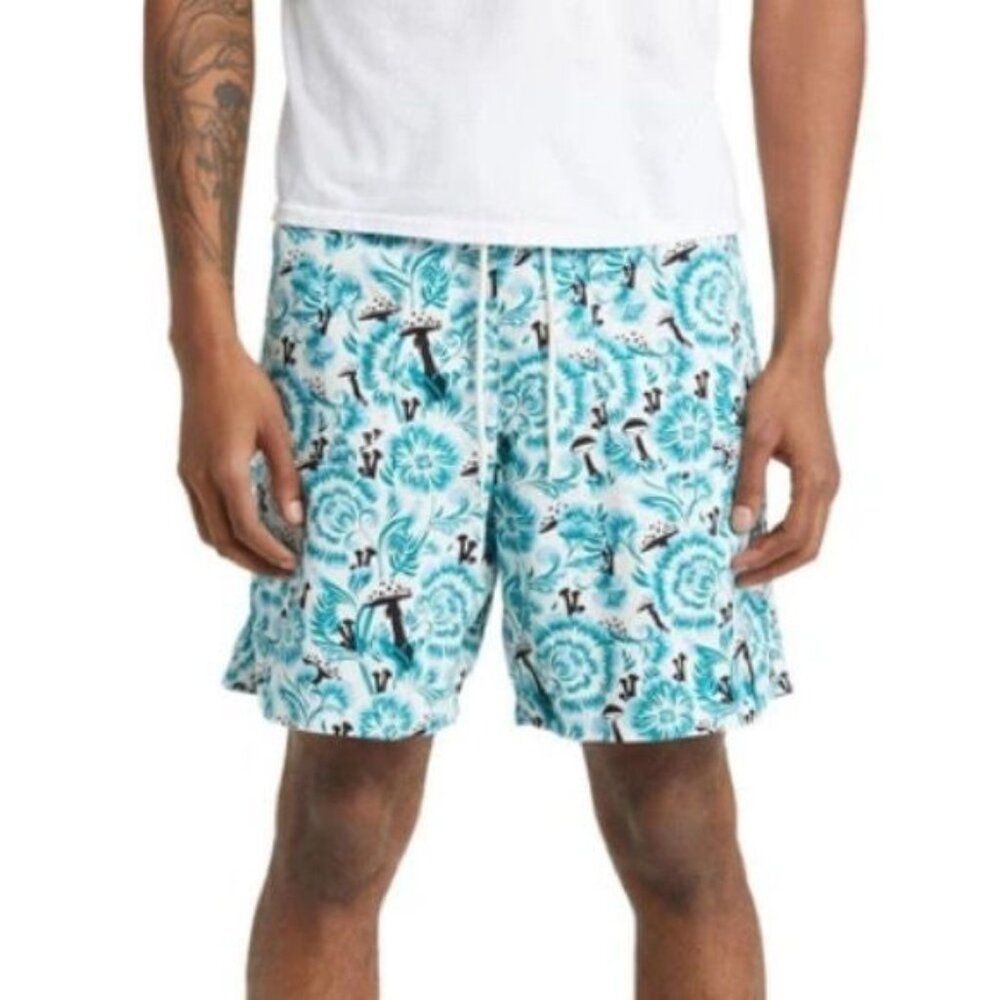 DICKIES Roseburg‎ Print Cotton Shorts In Blue Size XL